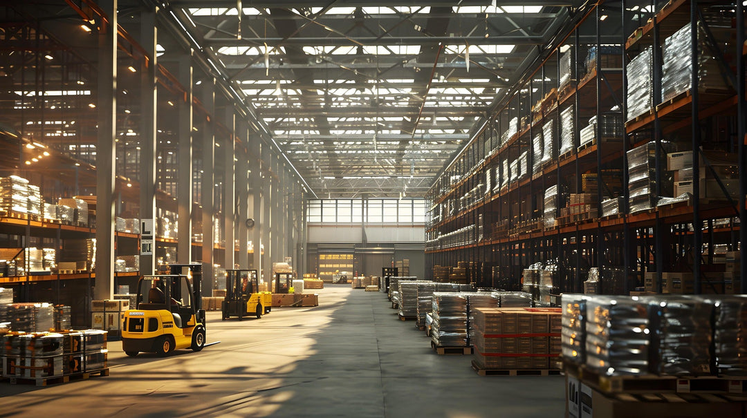 Warehouse full of wrapped pallets