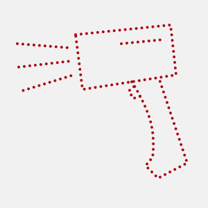 Red dotted illustration of a handheld printer.